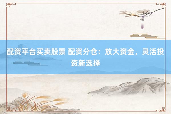 配资平台买卖股票 配资分仓：放大资金，灵活投资新选择