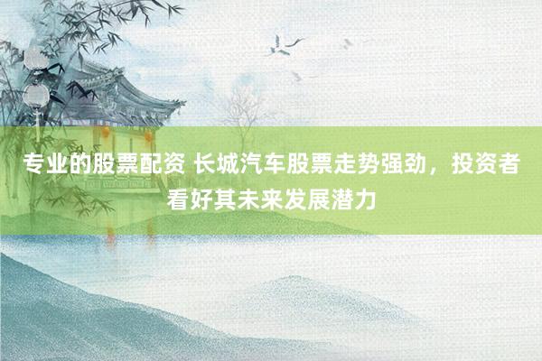 专业的股票配资 长城汽车股票走势强劲，投资者看好其未来发展潜力