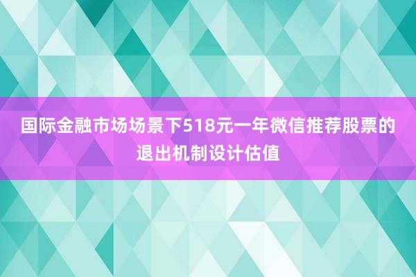 国际金融市场场景下518元一年微信推荐股票的退出机制设计估值