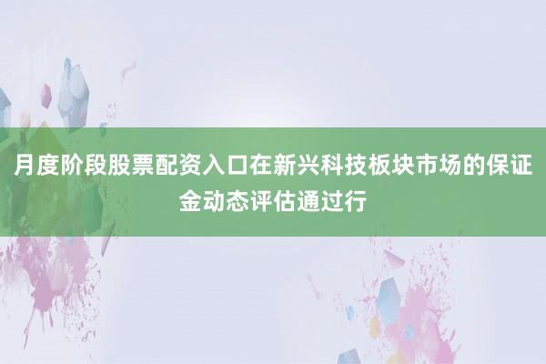 月度阶段股票配资入口在新兴科技板块市场的保证金动态评估通过行