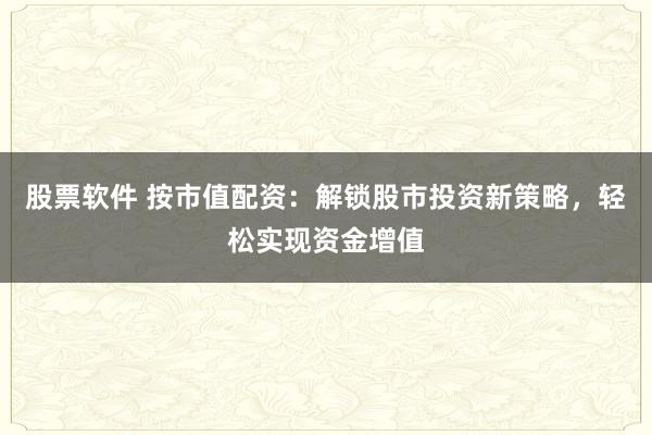 股票软件 按市值配资：解锁股市投资新策略，轻松实现资金增值