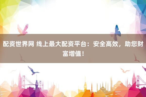 配资世界网 线上最大配资平台：安全高效，助您财富增值！