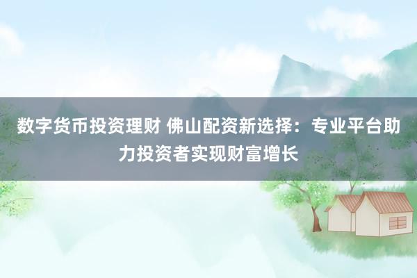 数字货币投资理财 佛山配资新选择:专业平台助力投资者实现财富增长
