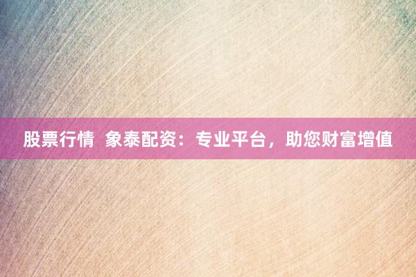 股票行情  象泰配资：专业平台，助您财富增值